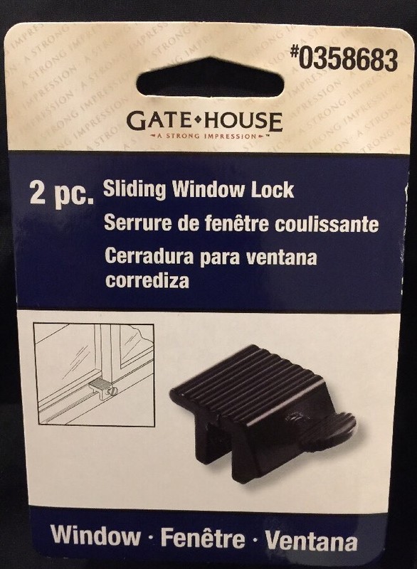Gate House -2 Piece – Black Sliding Window Lock 0358683