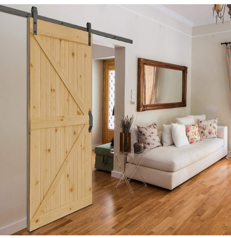 K-Bar Solid Pine Core Unfinished Interior Barn Door Slab DIY Kit 36×84