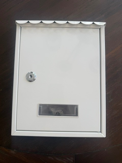 Mailbox Mail Box Wall Mount Locking Lockable Keys Galvanized Steel White 11"x8" gallery