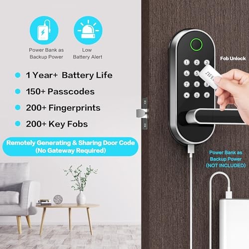Keyless-Entry Fingerprint Smart Door Lock: Digital Electronic Lock with Code gallery