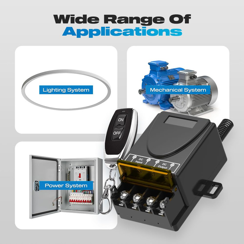 12V Remote Switch Wireless, Malictele DC12V/24V/48V/72V 30A Relay RF Control Swi gallery