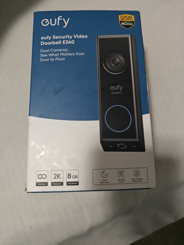 New eufy Security E340 2K Dual Camera Video Doorbell WiFi Batt Wired Night Vis