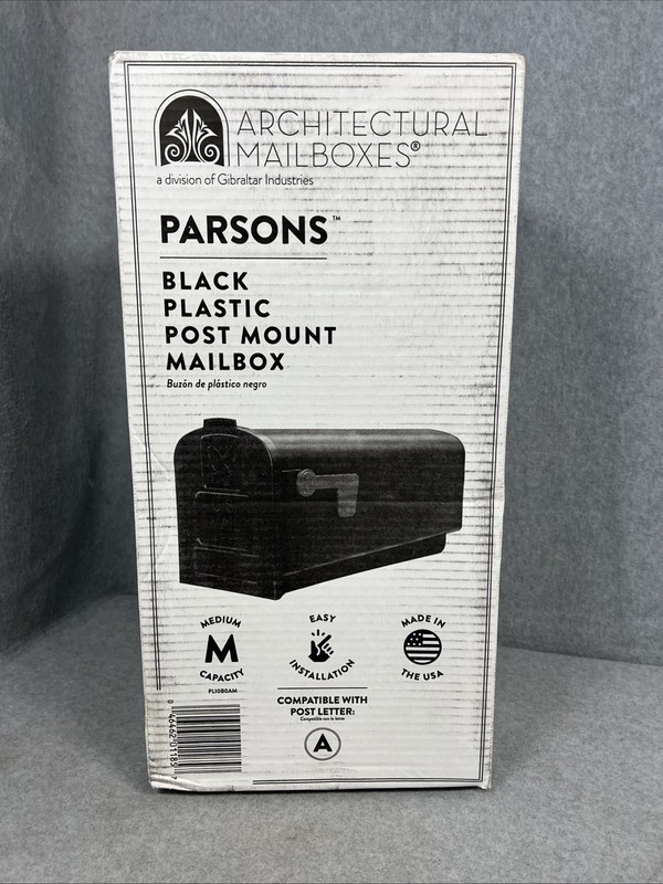 Architectural Mailboxes Parsons Medium Capacity Plastic Post Mount Mailbox NEW