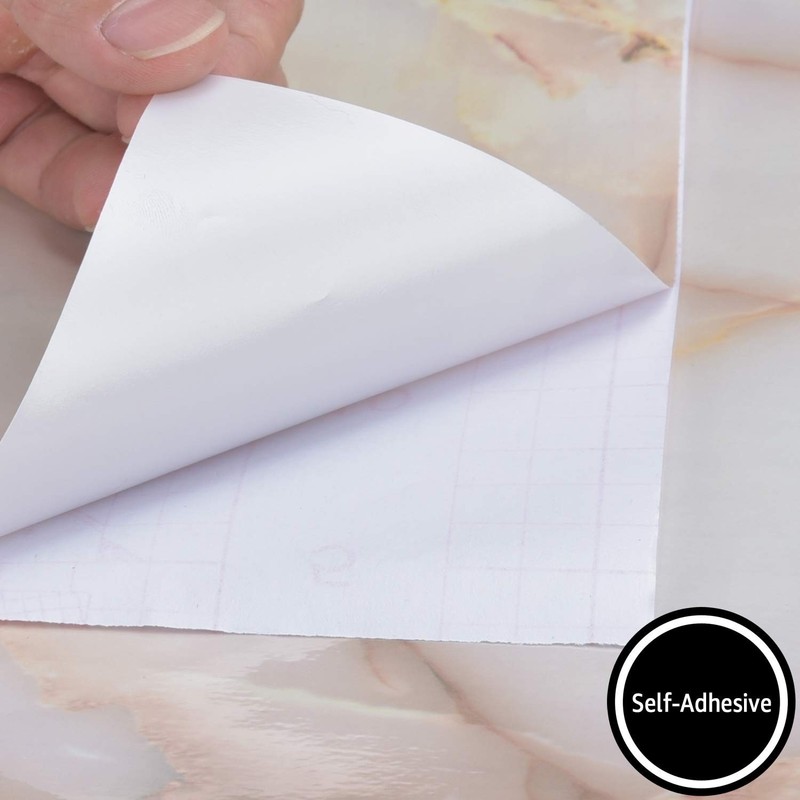 Removable Marble Contact Paper, Waterproof Shelf Liner, DIY Decor, Pink gallery