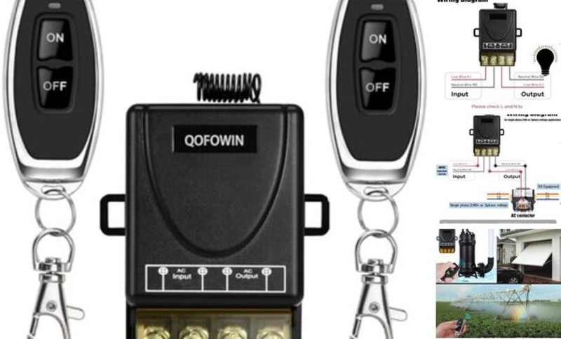 220v Remote Control Switch with 328ft Long Range,ac 110V-240V/30A relay/328ft