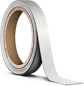 White Carbon Air-Release Adhesive Vinyl Pinstripe Tape Roll Size: 1/2” x 20ft