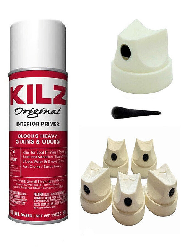 5 Spray Paint Caps for KILZ Primer Spray Paint – Original White Primer Paint