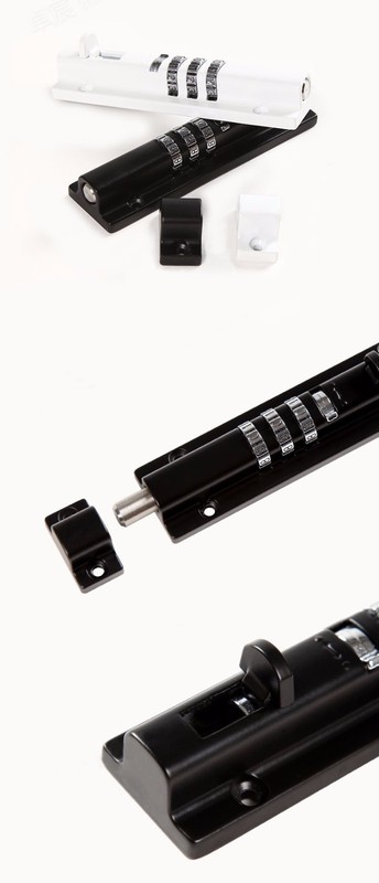 Combination Bolt Gate Lock Black (OWACH AL971) Combi bolt latch SUS Sliding bolt gallery