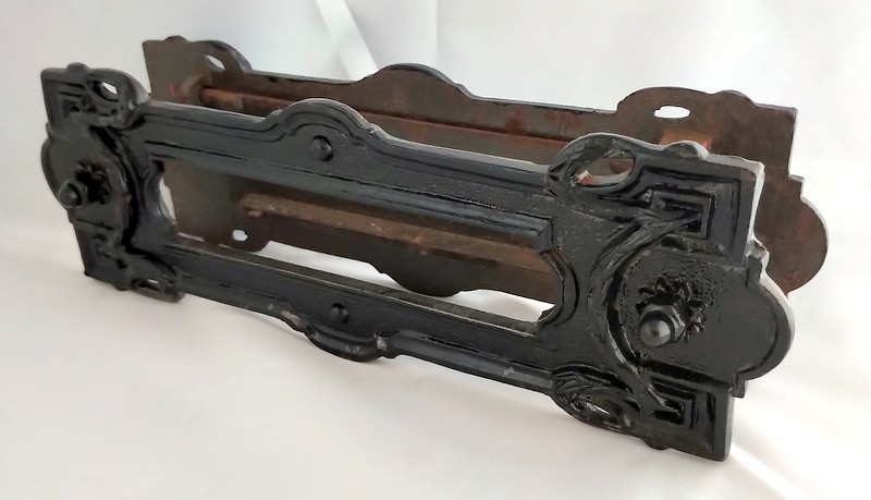 Neoclassical Cast Iron MAIL/LETTERS Historical Home Swinging Door Slot gallery