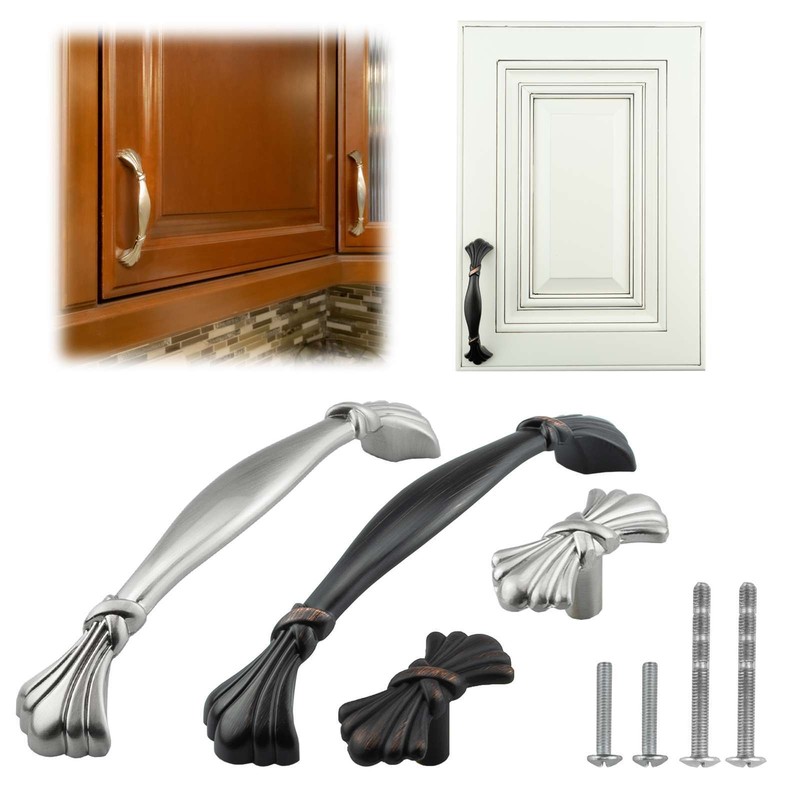 Classic Traditional Kitchen Cabinet Pull Handle Brushed Nickel Oil Rubbed Bronze