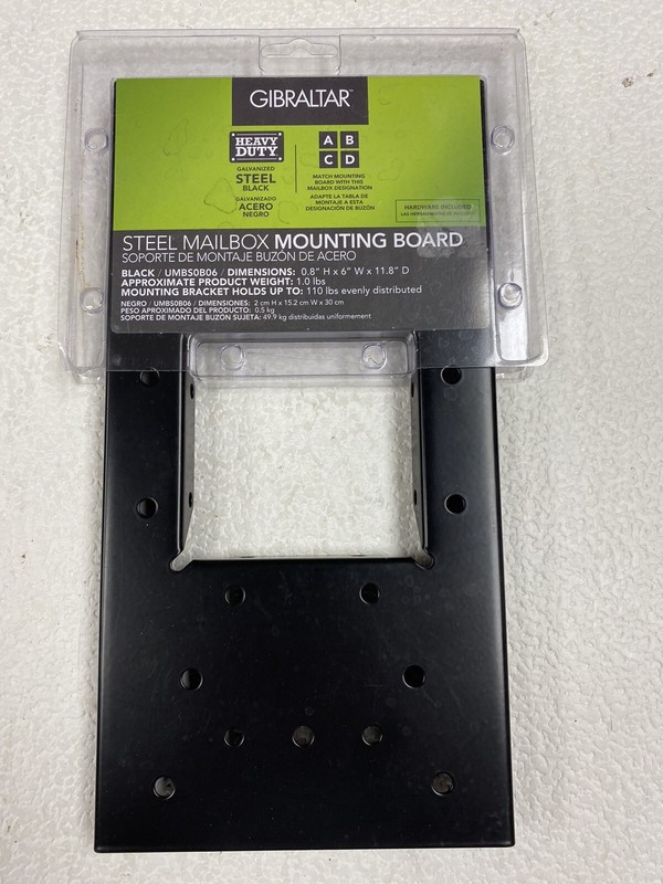 Gilbraltar Steel Mailbox Mounting Board Black .8″x6″x11.8″
