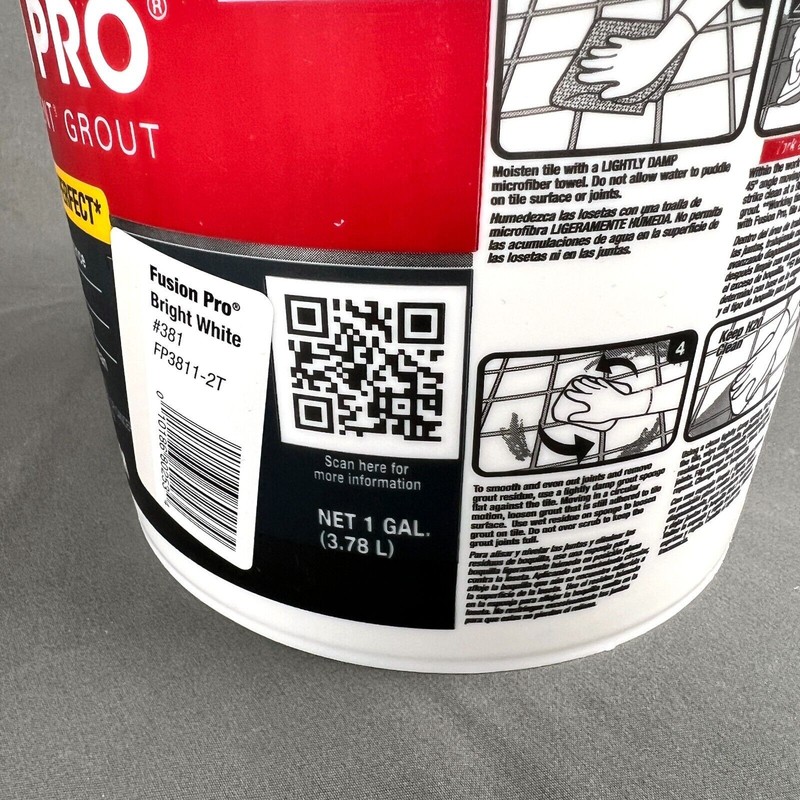 Custom CBP Fusion Pro Single Component Stain Proof Grout Bright White 1 Gallon gallery