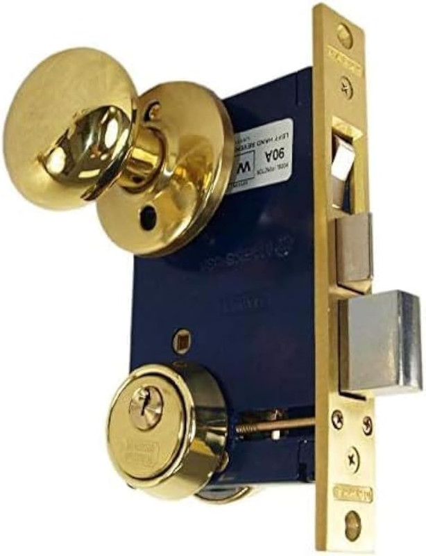 Marks 22AC RHR Double Cylinder Iron Gate Ornamental Mortise Lock Set with 2-1/2″