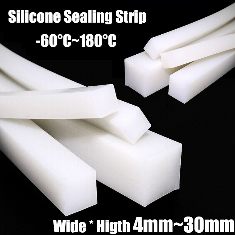 Solid Square Silicone Rubber Strip Sealing Gasket High Temp Wide * Higth 4~30mm