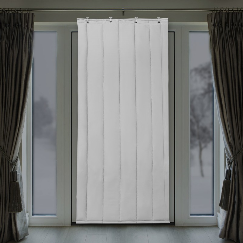 Soundproof Door Cover Portable Temporary Thermal Door Screen For Winter Gray gallery