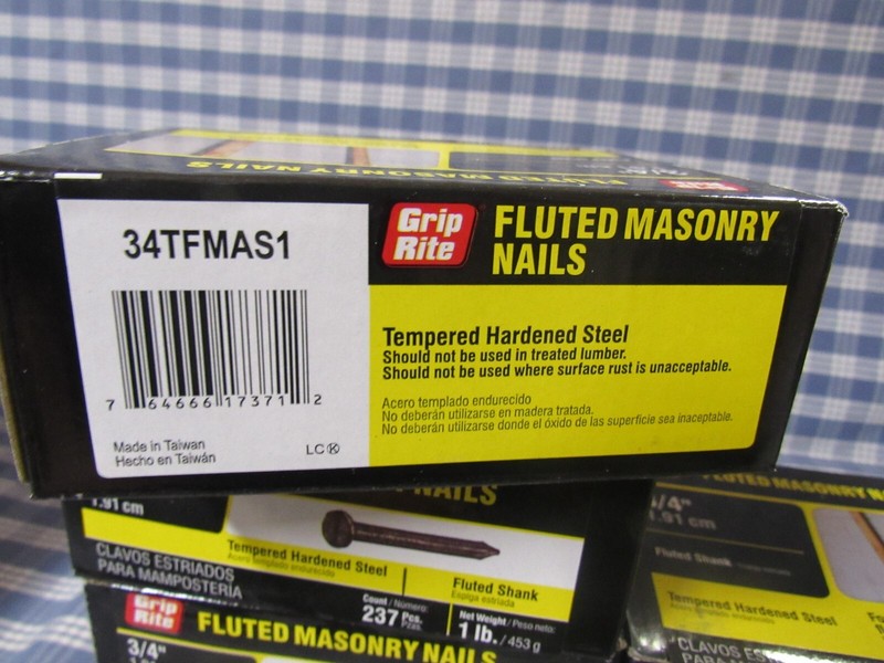 Grip Rite Fluted Masonry Nail 3/4" 34TFMAS1 (Lot of 12 Boxes) FAST FREE SHIPPING gallery