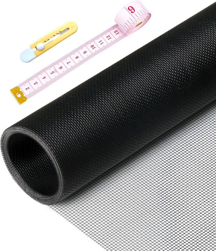 Pet Proof Window Screen Replacement Kit,48″ W X 197″ L Durable Window Screen Mes