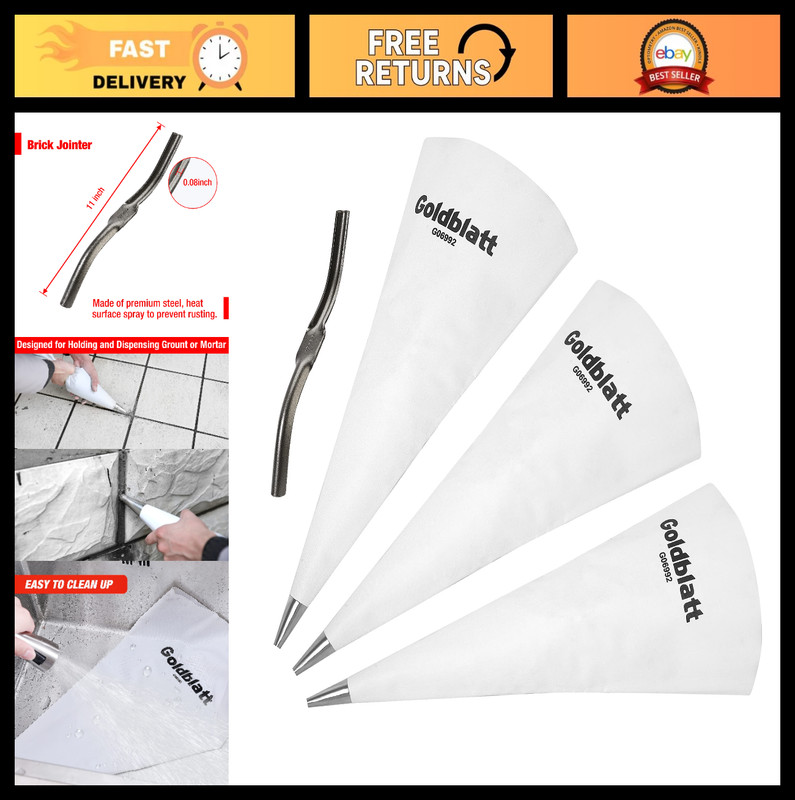 4-Piece Tile Grout & Masonry Mortar Bag Set – Tear Resistant Grout Bags & Brick