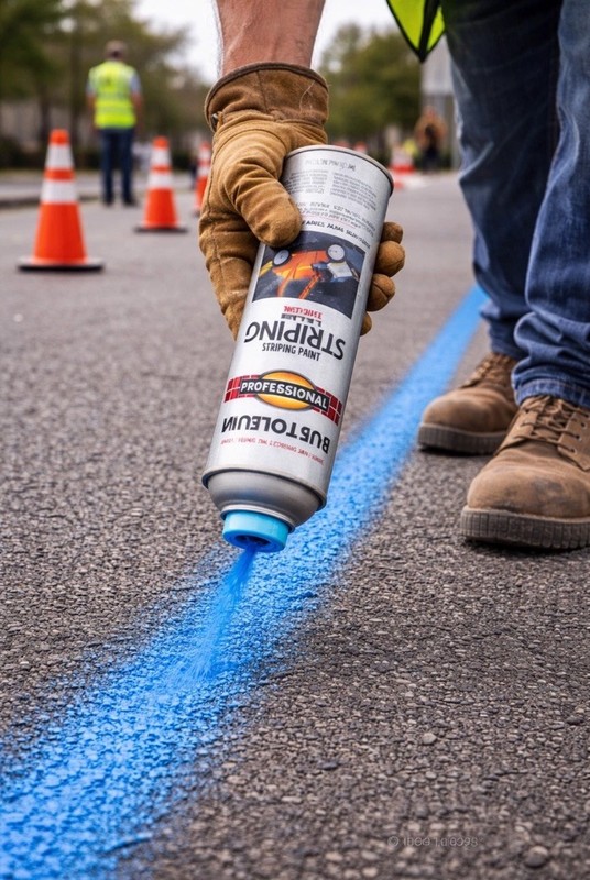 Blue, Rust-Oleum Professional Inverted Striping Paint Spray-2526838, 18 oz gallery