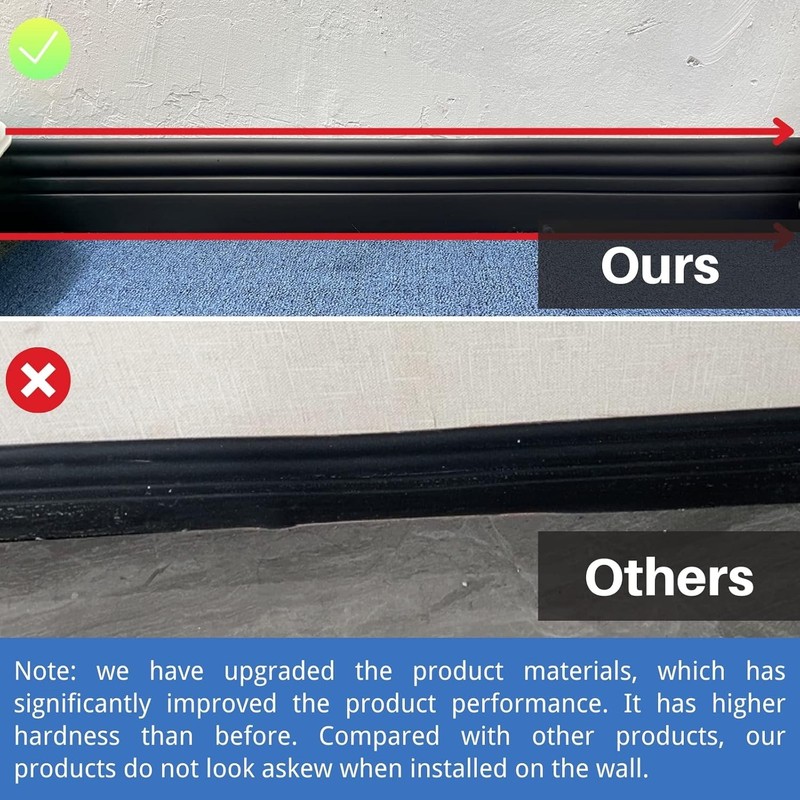 Flexible Baseboard Molding Trim, Peel and Stick Rubber Wall Base Moulding Tri... gallery
