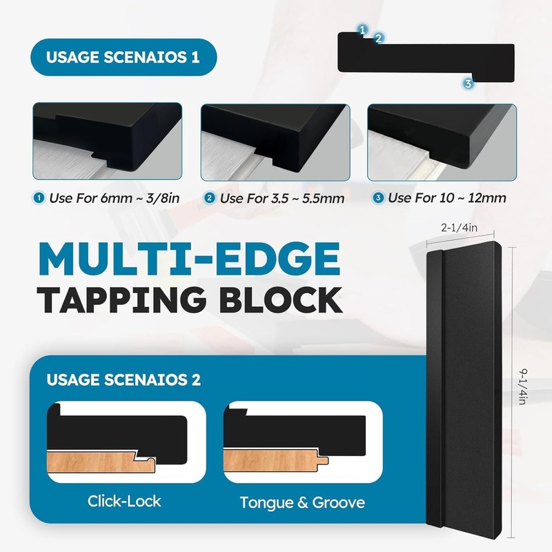 Laminate/Vinyl Flooring Tools, Tapping Block for Vinyl Plank Flooring-Double Si gallery