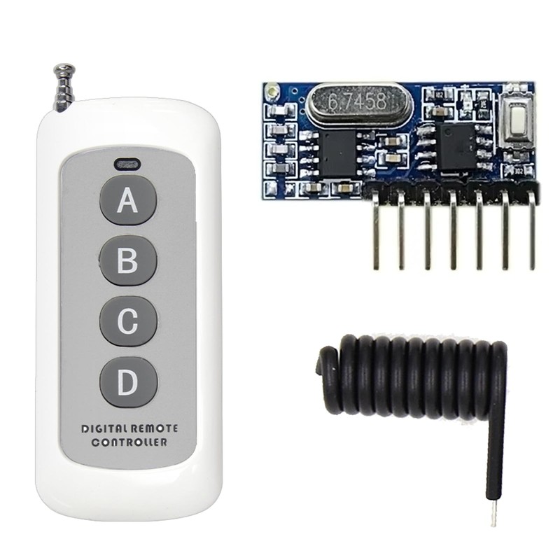 QIACHIP 433MHz Wireless Remote Control Switch Mini Receiver Built-in White