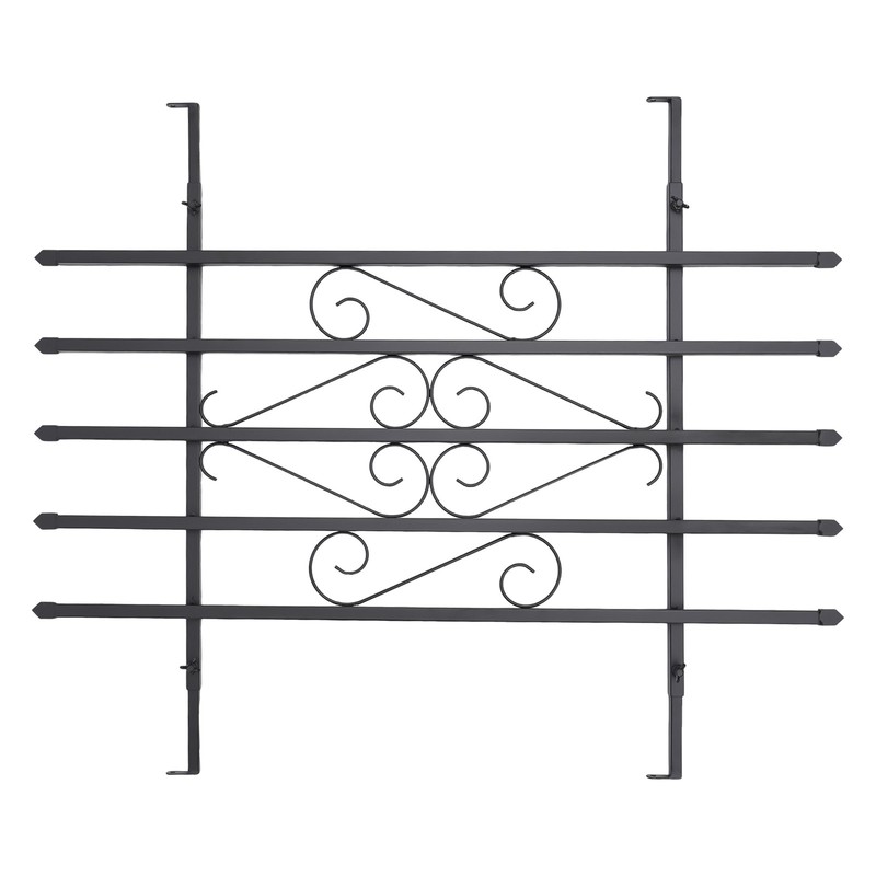 2Pcs 24"x 36" Window Security Bar Guard Black Iron Safety Steel Bar Guard Grills gallery