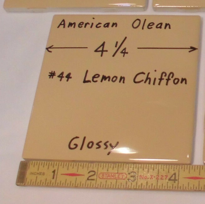 1 pc. Glossy Ceramic Tile *Lemon Chiffon #44* by American Olean 4-1/4" Mustard gallery