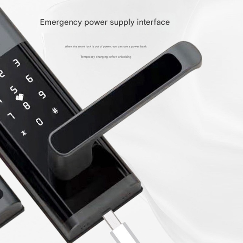 Smart Lock with Camera & Handle Fingerprint Keyless Door Lock WiFi APP Control. gallery