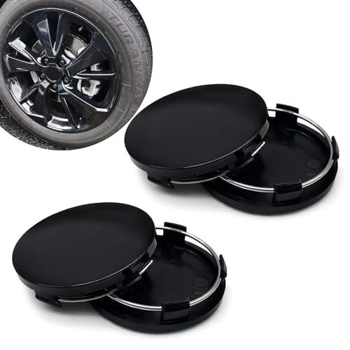 4PCS Car Wheel Center Caps, Center Caps for Rims, ABS Snap-in Vehicle Black