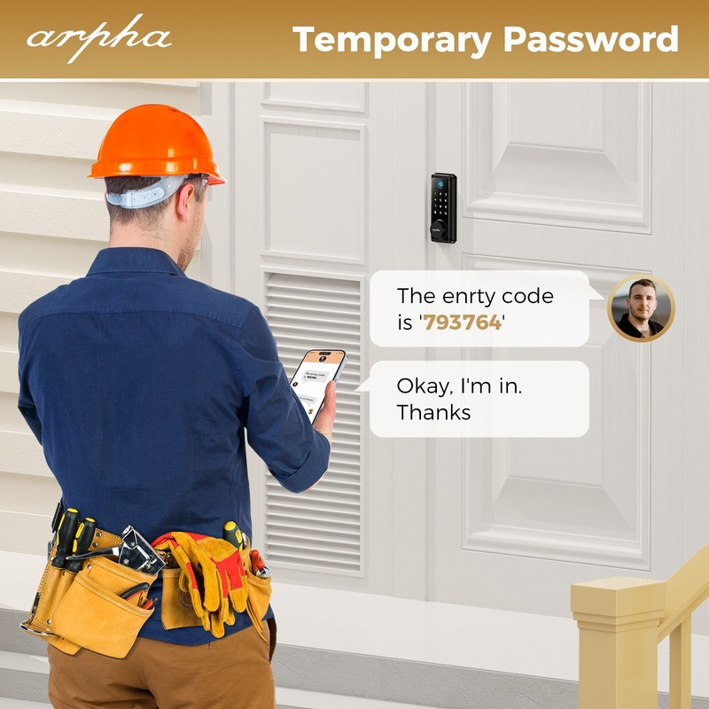 ARPHA Security Keyless Smart Door Lock 100Code Fingerprint Keyless Bluetooth APP gallery
