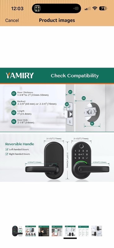 Smart Door Handle Lock with Keypad: Yamiry Fingerprint Smart Knob- Keyless Entry gallery