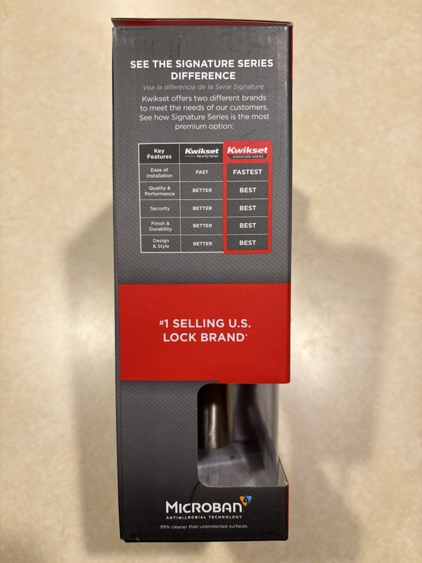 Kwikset Keyed Entry PERTH Square Satin Nickel Lever Handleset with SmartKey gallery