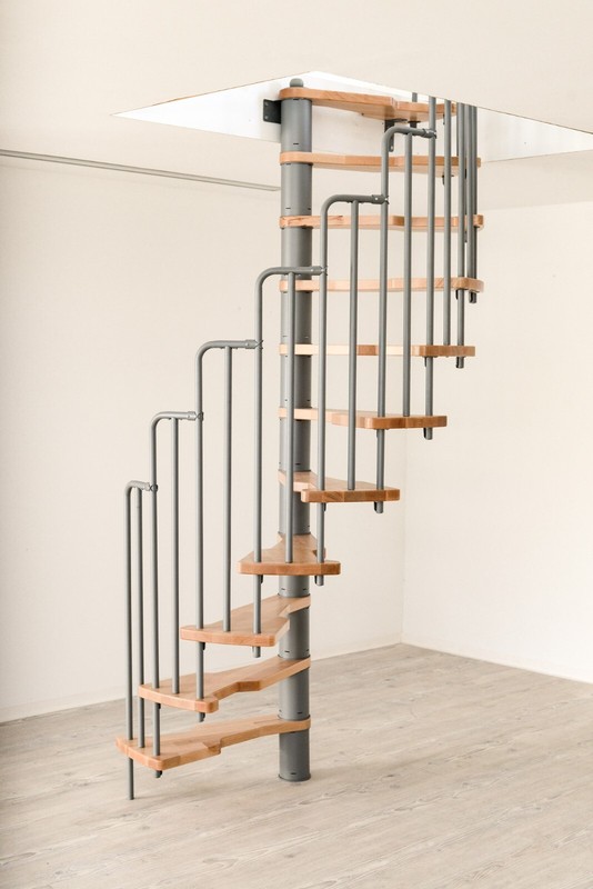 Indoor Space-Saving Spiral Staircase Kit Only Need 1300x780mm Ceiling Opening gallery