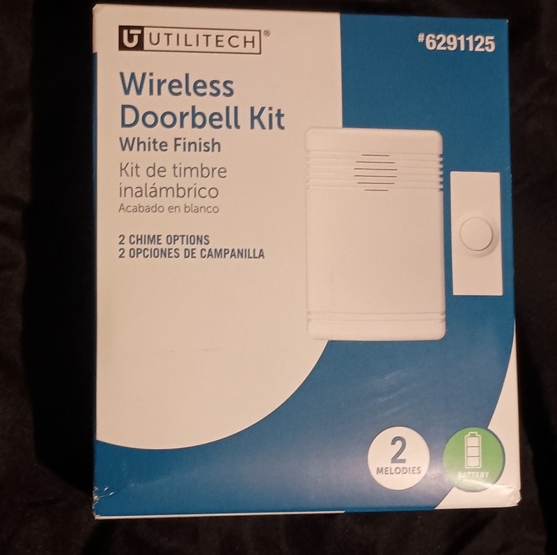 Utilitech Wireless Doorbell Kit White 2 Chime Options Battery Model 6291125