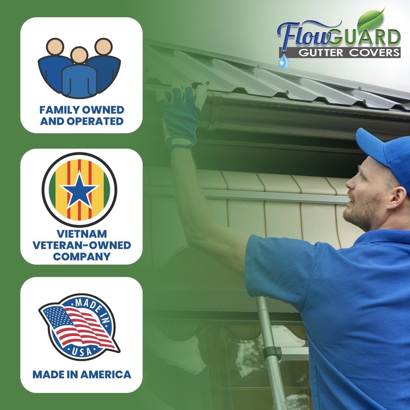 FlowGuard Gutter Guard, USA Made Professional DIY 5 Inch 50-Year Gutter Cover... gallery