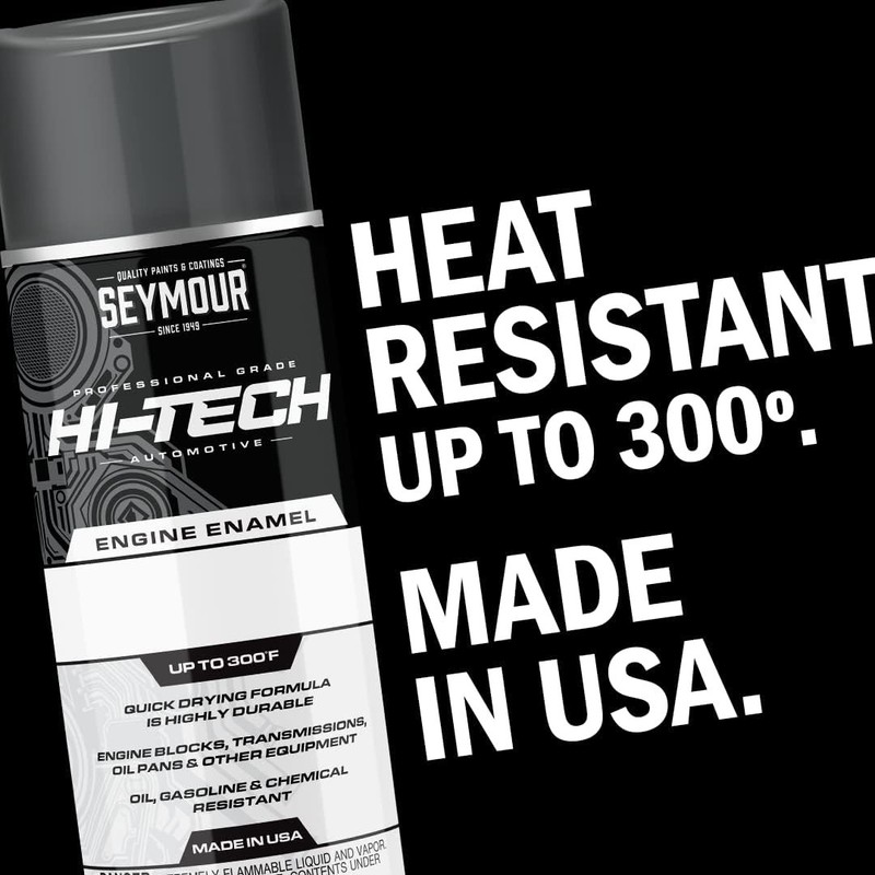 12 oz Seymour Hi-Tech Engine Spray Paint - Gloss Finish, Durable & Fast Drying gallery