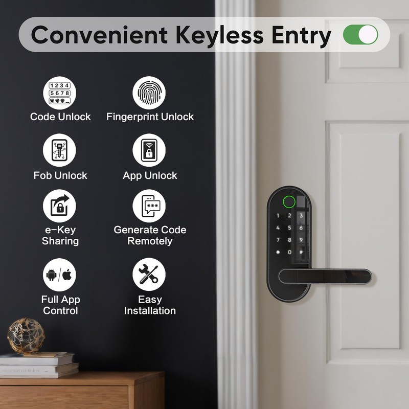 Keyless-Entry Fingerprint Digital Smart Lock: Electronic Door Lock with Code ... gallery