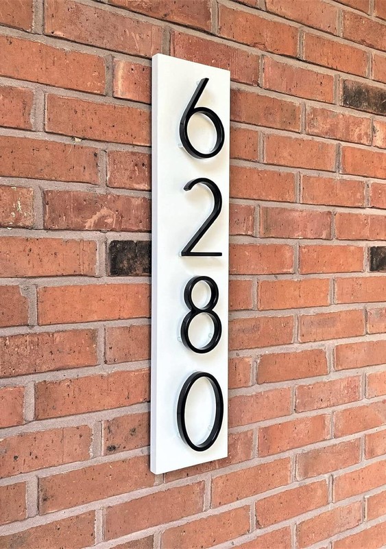 5 Inch Floating House Number, Mailbox Door Numbers Sign Metal Modern Black New