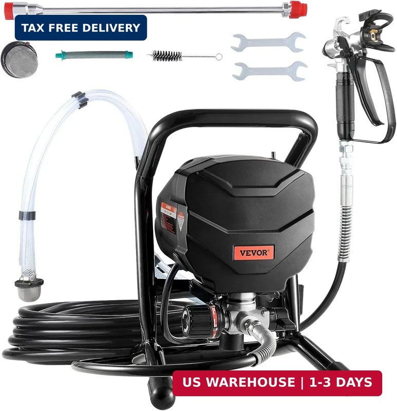 VEVOR Stand Airless Paint Sprayer, 650W High Efficiency Airless Sprayer, 3000PSI