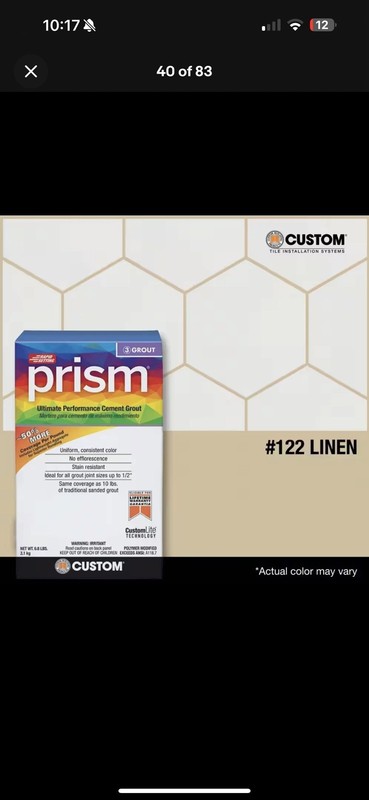 Custom Prism Ultimate Performance Grout – #122 Linen – 17 lb