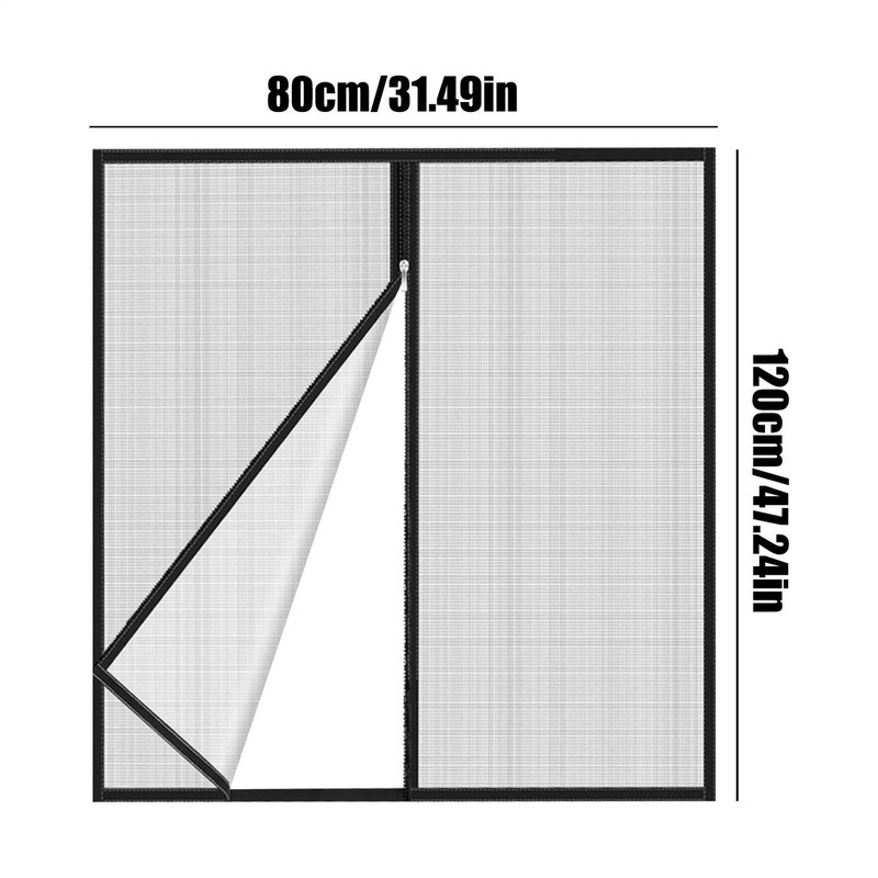 Flyzzz DIY Self-Adhesive Window Screen Netting Mesh Curtain Net With Zipper