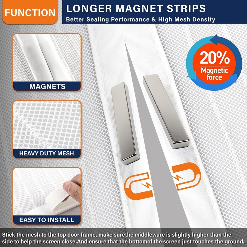 Magnetic Screen Door，Screen Door Mesh，Keep Bugs Out, Heavy-Duty Mesh Curtain,... gallery