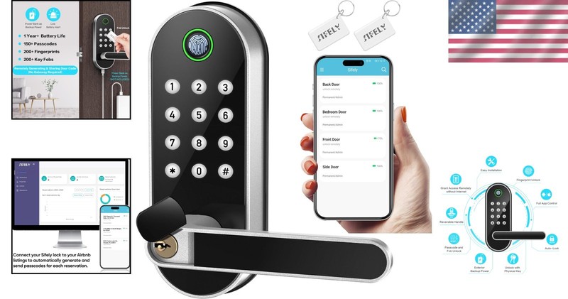 DIY Install Fingerprint Door Lock - Weather Resistant & Alexa/Google Compatible gallery