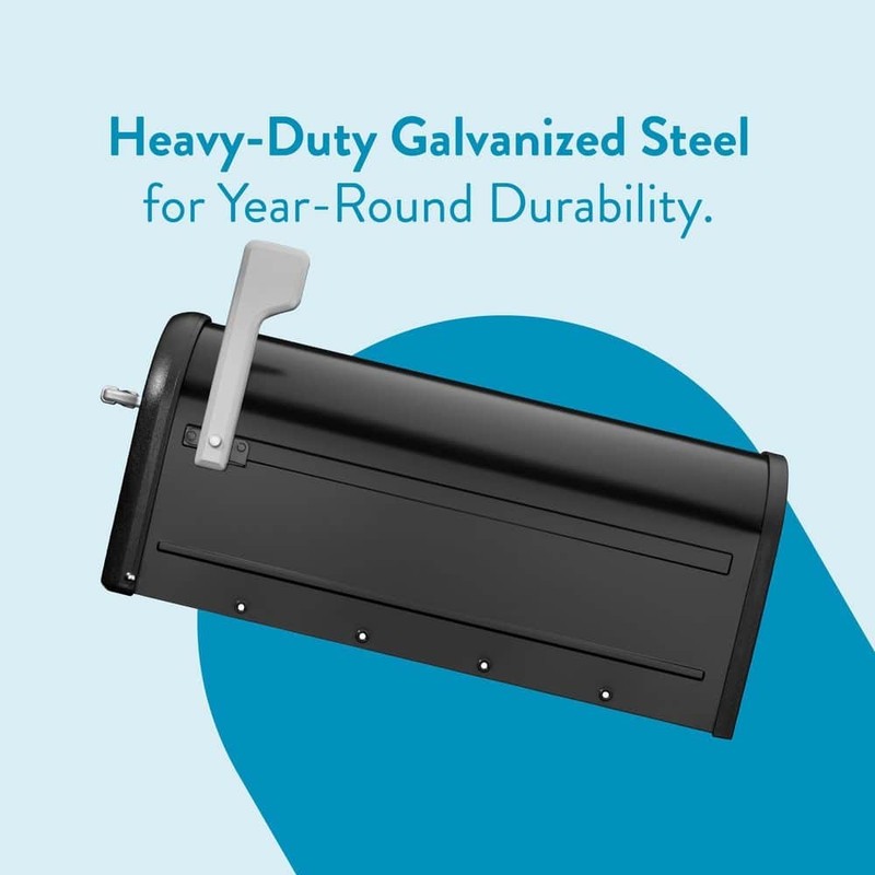 Architectural Mailboxes Chadwick Black Medium Steel Post Mount Mailbox w/ Handle gallery