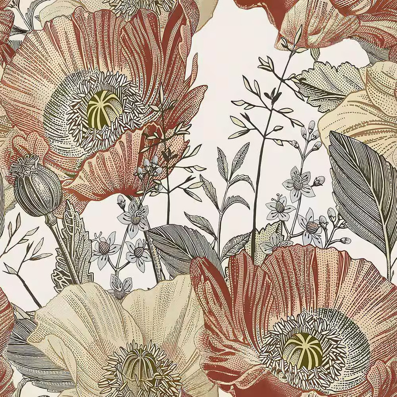 Multi-Colored Boho Large Floral Contact Paper Peel and Stick Removable Wallpaper
