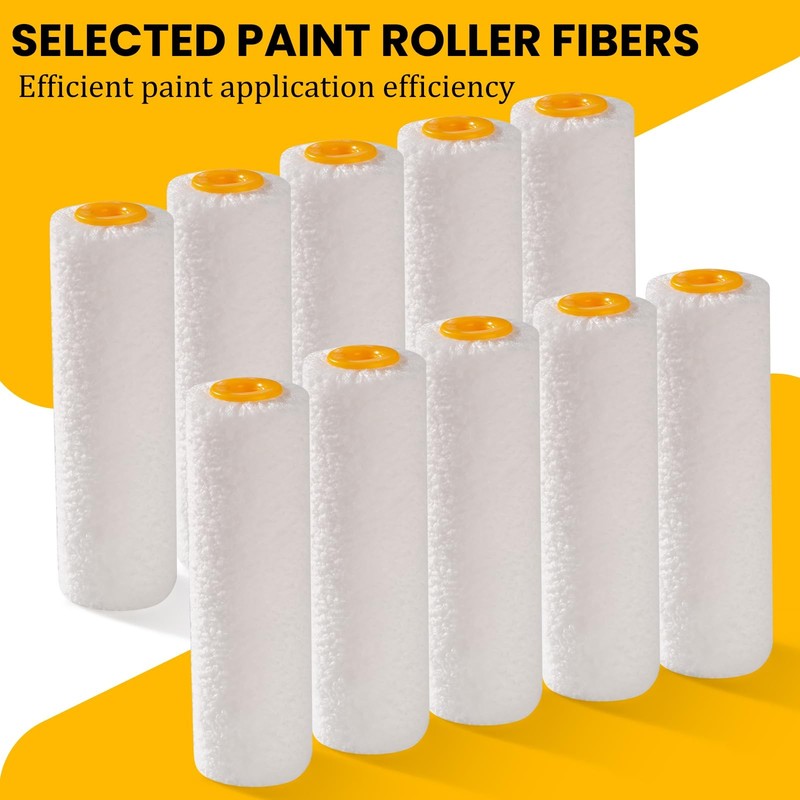 40 Pack 4 Inch Paint Roller Covers Microfiber 6mm Nap for Walls Cabinets Trim gallery