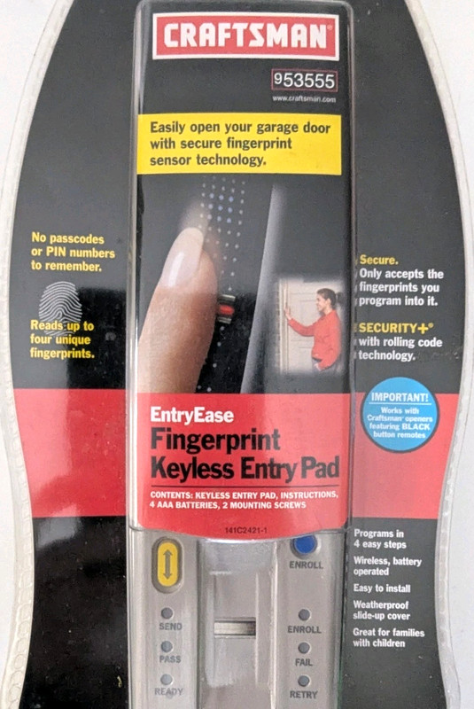 Craftsman Fingerprint Keyless Entry Pad Garage Door Opener Battery 953555 New gallery
