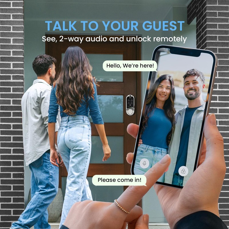 Lockly Vision Smart Lock HD Video Doorbell Smart Locks for Front Door Fingerp... gallery