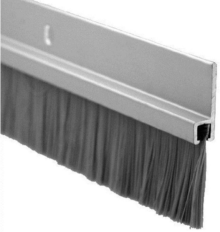 – 18100CNB36 Door Bottom Sweep, Clear Anodized Aluminum with 1″ Gray Nylon Br…